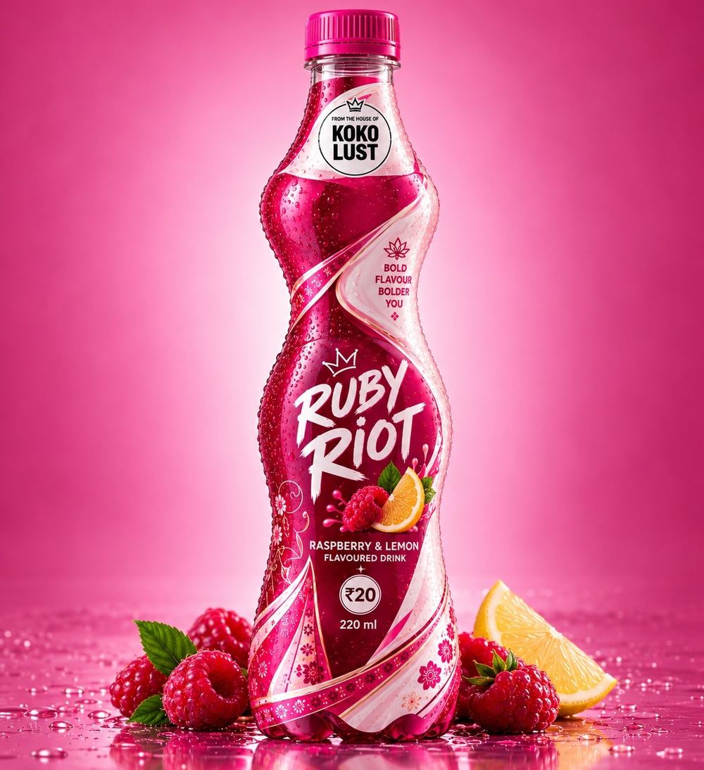 Ruby Riot raspberry and lemon bottle